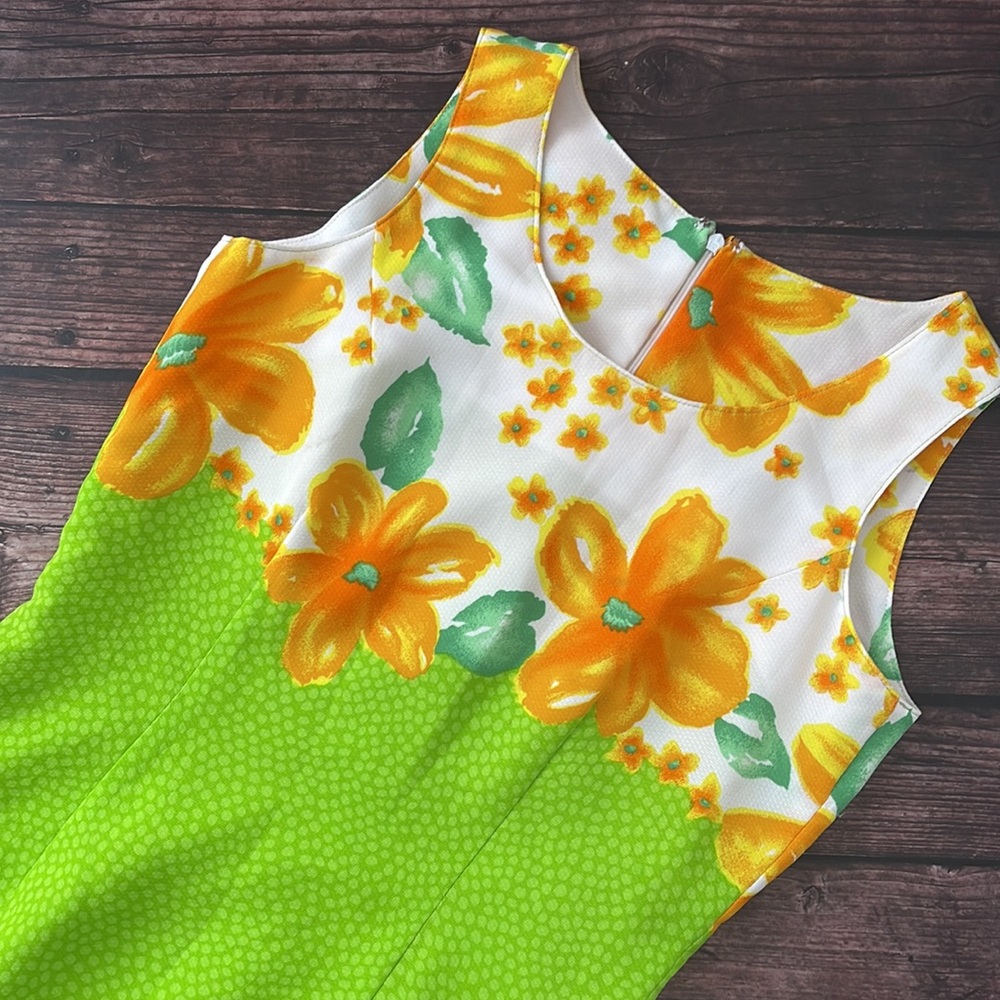 VINTAGE | Floral print sleeveless shift dress - Picture 1 of 7